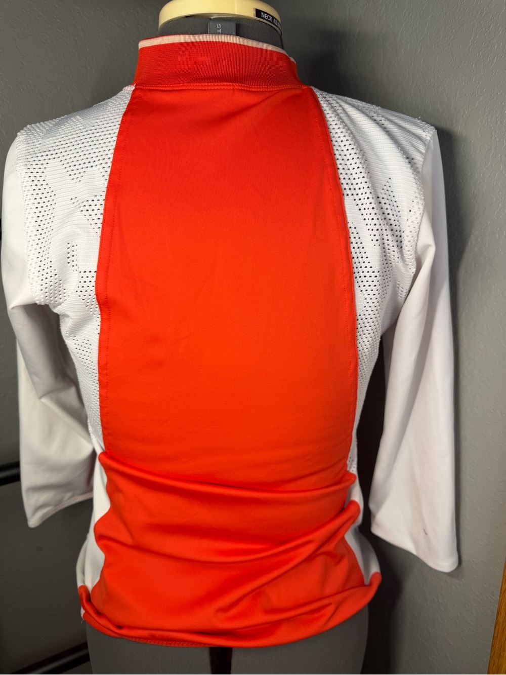 adidas Stella McCartney Orange and White Half-Zip Athletic Top Womens MED - Picture 4 of 6